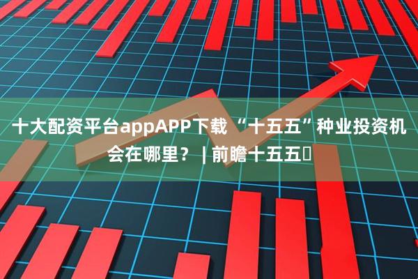 十大配资平台appAPP下载 “十五五”种业投资机会在哪里？ | 前瞻十五五⑬